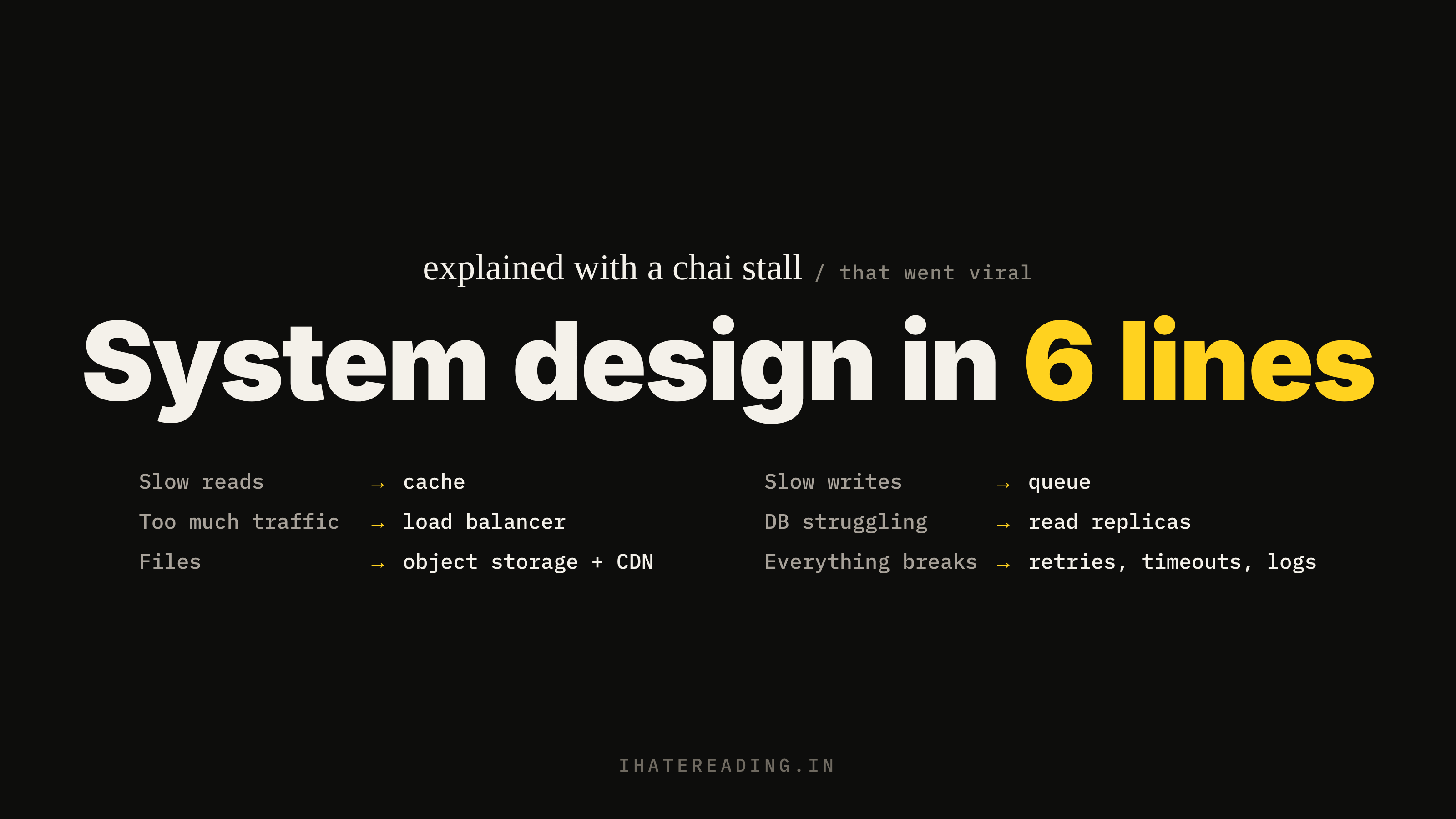 System Design in 6 Points, Explained with a Chai Stall That Went Viral cover